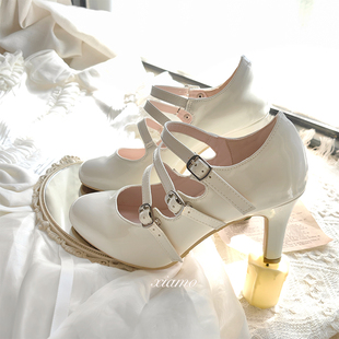 仙女教母觉母家原创尖头优雅cla系高跟玛丽珍鞋 女单鞋