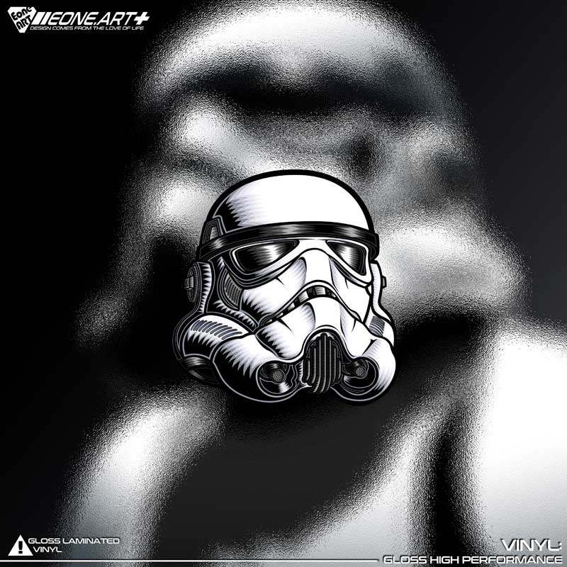 eone反光车贴星球大战starwars暴风部队白兵头像漆面玻璃防水贴纸