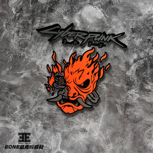 EONE反光车贴CYBERPUNK赛博朋克2077骷髅头脑舞BDPLAYER防水贴纸