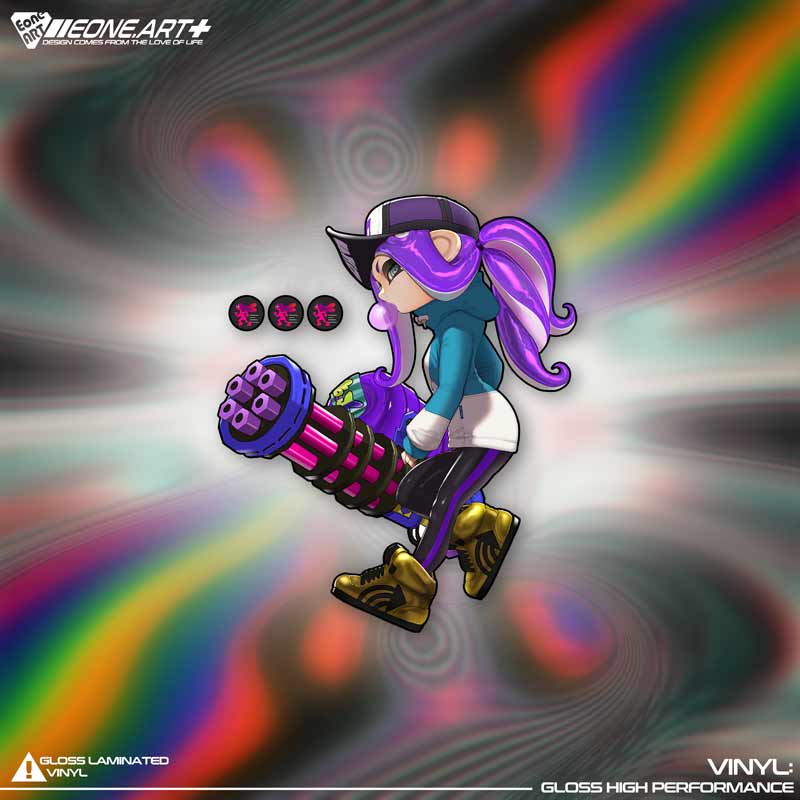 喷射战士3鱿鱼墨汁涂抹反光贴纸