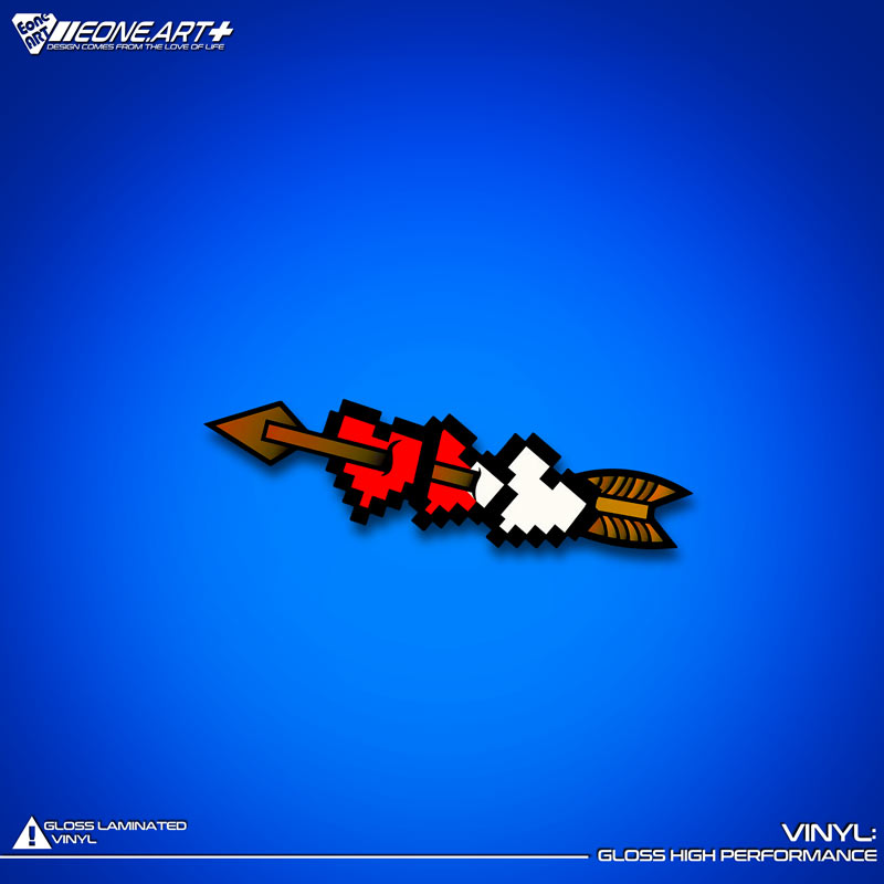 eone反光车贴 丘比特之箭 搞笑烤串式穿心创意户内外饰面防水贴纸