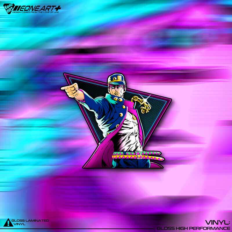 eone反光车贴jojo的奇妙冒险赛博朋克风格承太郎玻璃漆面防水贴纸