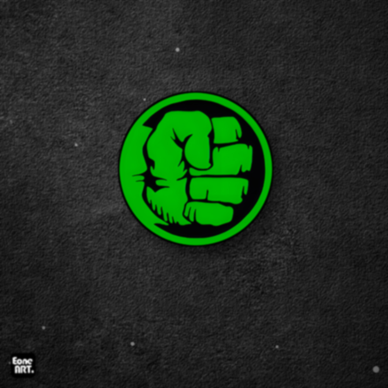 漫威绿巨人浩克大拳防水反光贴纸