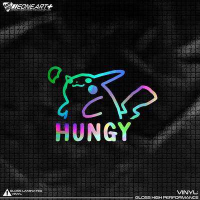 Pokémon皮卡丘HUNGY镂空贴贴纸