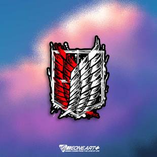 EONE反光车贴进击的巨人调查兵团徽章自由之翼室内外防水贴纸贴画