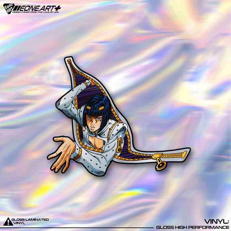 eone反光车贴jojo的奇妙冒险布鲁诺布加拉提钻出拉链防水贴纸贴画