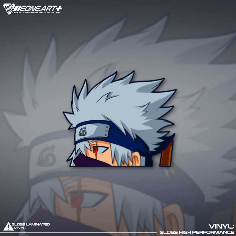 eone反光车贴火影忍者卡卡西帅气侧脸半头车身玻璃电动车电脑贴纸