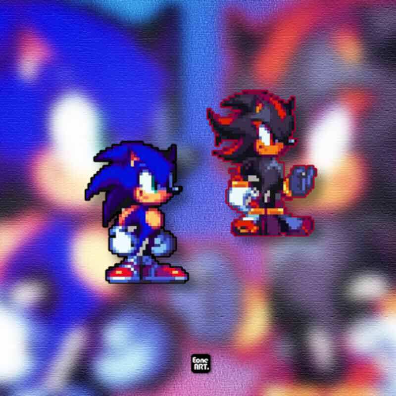 eone反光车贴 音速小子刺猬索尼克夏特像素版 室内外防水个性贴纸