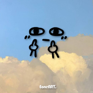 EONE镂空车贴可爱呆萌装傻表情汽车摩托电动车拉杆箱头盔防水贴纸