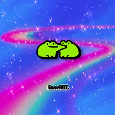 可爱小蛙爱的嘬脸反光贴防水贴纸