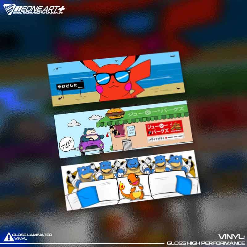 宝可梦皮卡丘卡比兽喷火龙反光贴