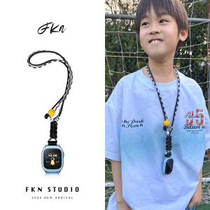 原创13色高品质重工适用于小米米兔儿童电话手表7/7A/7X手工编制绳6/6X/6C挂脖绳5C调节手表配件4C新款防摔S1