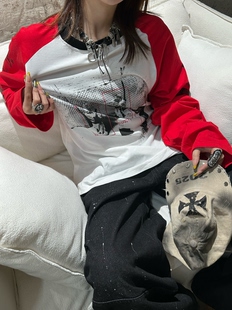 取向狙击 红白无性别海报风宽松早春大弹力圆领卫衣