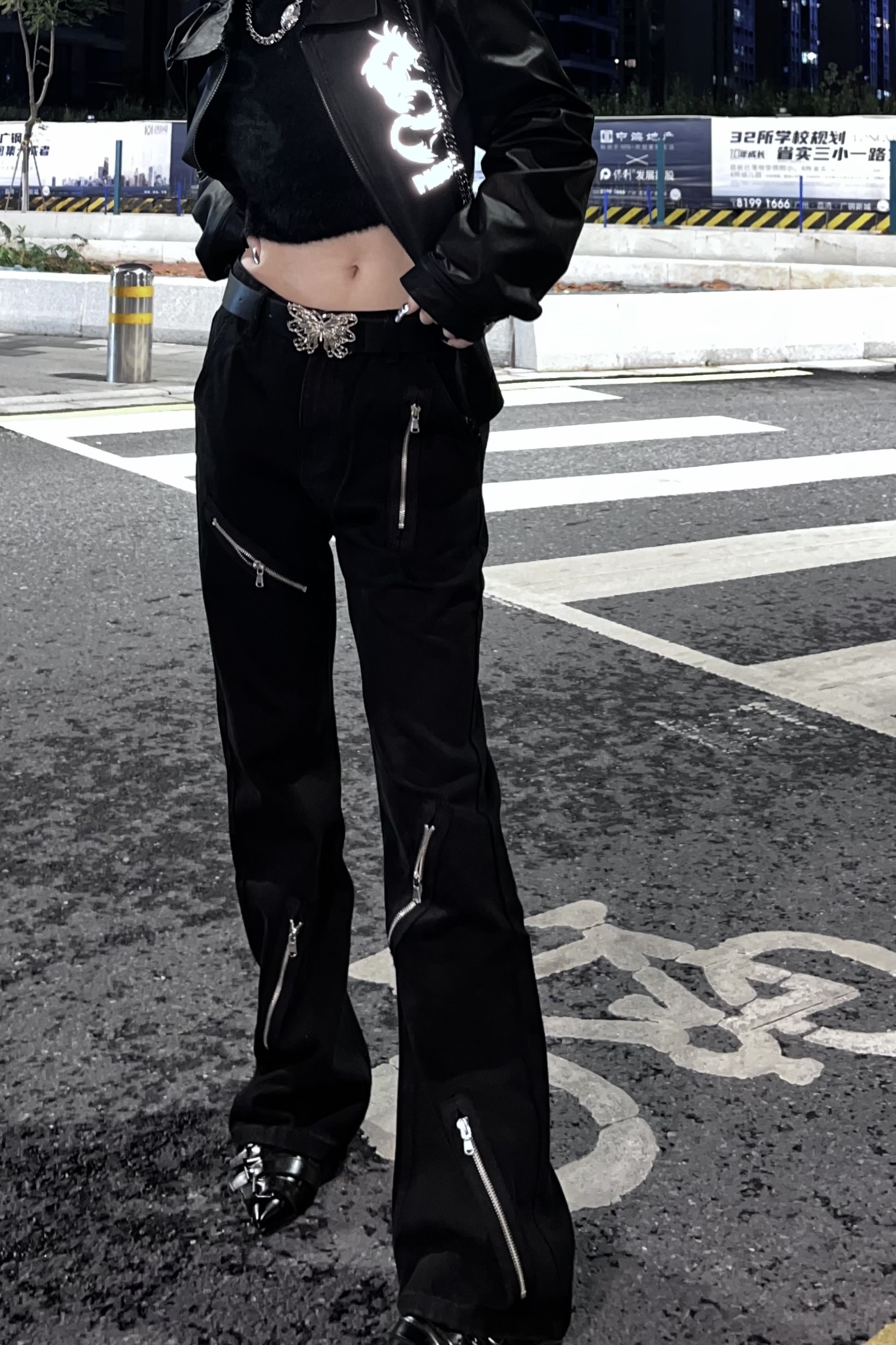 kelpie水鬼家 设计感拉链宽松高级感四季解构牛仔裤