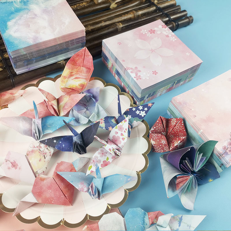 星空折纸星座彩纸卡纸彩色手工幼儿园女孩叠纸爱心形玫瑰表白神器小