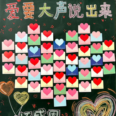 感恩节爱心形礼物小贺卡带信封