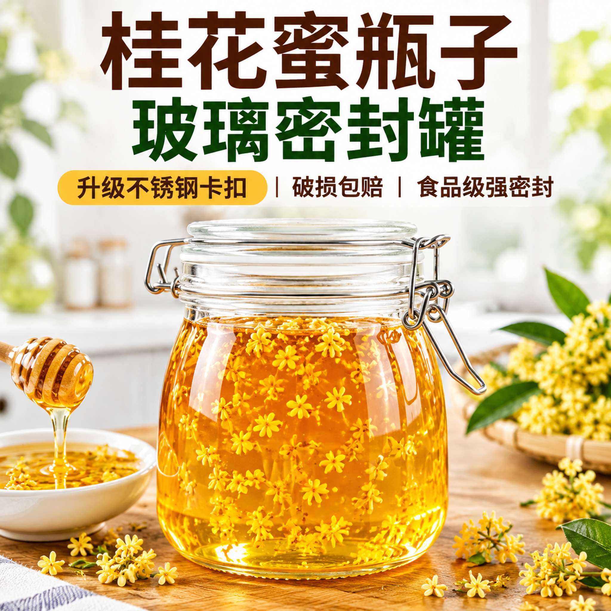 桂花蜜瓶子密封储物罐食品级