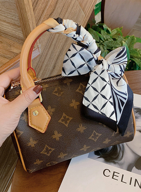 lv5&vv20丝巾绑包speed25手柄保护nano装饰老花小邮差包飘带丝带