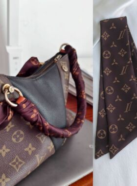 lv5&vv20绑包字母细窄长条丝巾女百搭领巾牛仔裤腰带丝带飘带老花