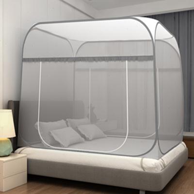 新款蚊帐家用免安装拉链蒙古包式钢丝加密单门双人床2m/1.5米1.8M