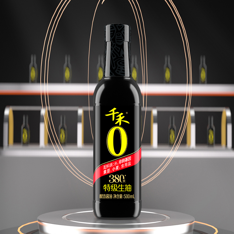 千禾零添加酱油特级生抽380天