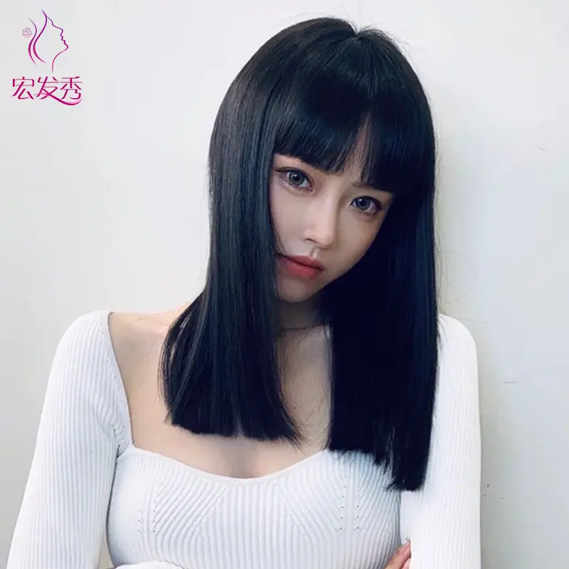 假发女长发漫画齐空气刘海全头套