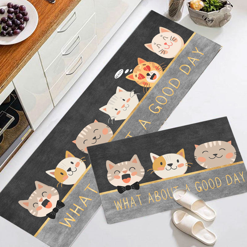 卡通厨房地垫防滑防油可擦免洗脚垫家用入户门口垫子耐脏地毯门垫,居家布艺,家用脚垫,淘宝优惠券,粉丝福利购,淘宝优惠卷