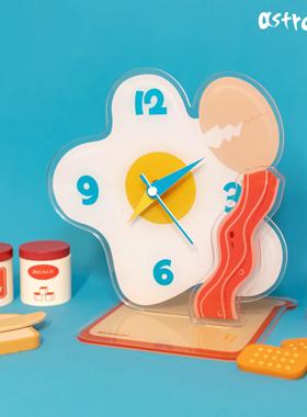 ASTP太空码头「早餐时钟」走针桌面时钟摆件鸡蛋原创礼物亚克力