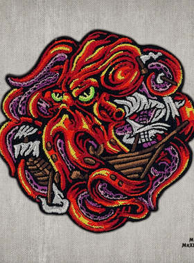 美国 MXL Kraken  Red Mini Patch 红色迷你克拉肯士气章 魔术贴