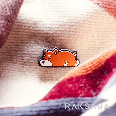 美国PDW Shiba Inu Napping 沉睡的柴犬迷你士气章 PVC魔术贴章