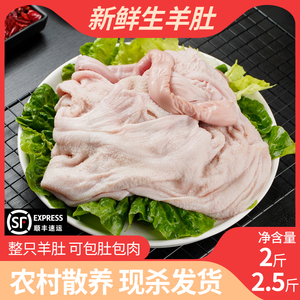 生羊肚新鲜羊下水内脏整只羊肚子食用山羊去毛羊肚包肉2斤/2.5斤