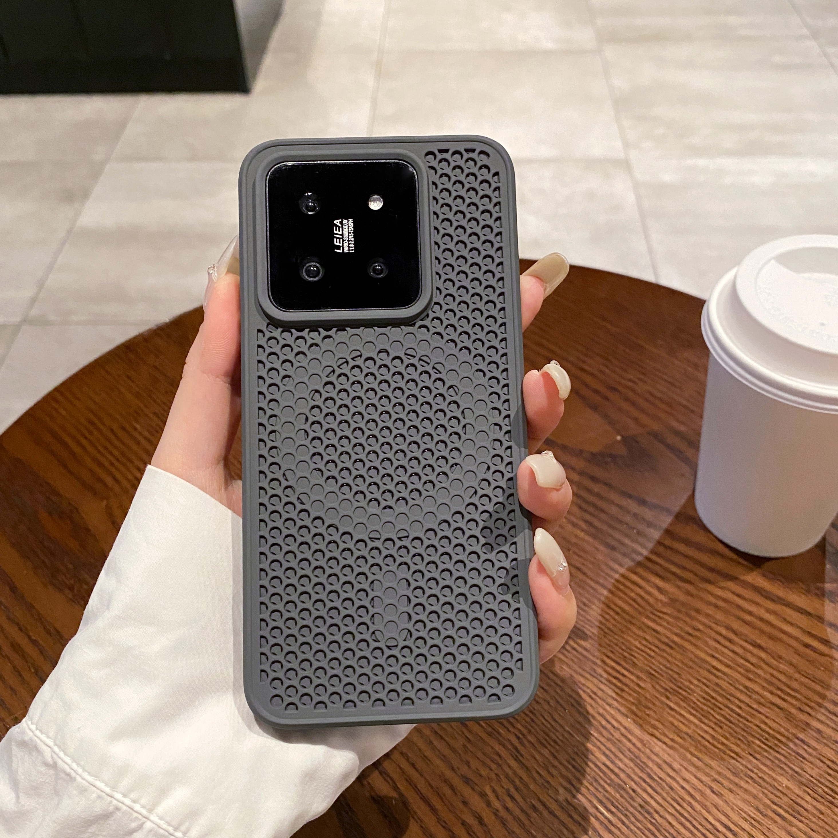 蜂窝网孔透气散热适用小米15手机壳xiaomi14pro新款保护套超薄磨砂肤感mi13全包14大孔mi15pro防摔MIUI硬外壳