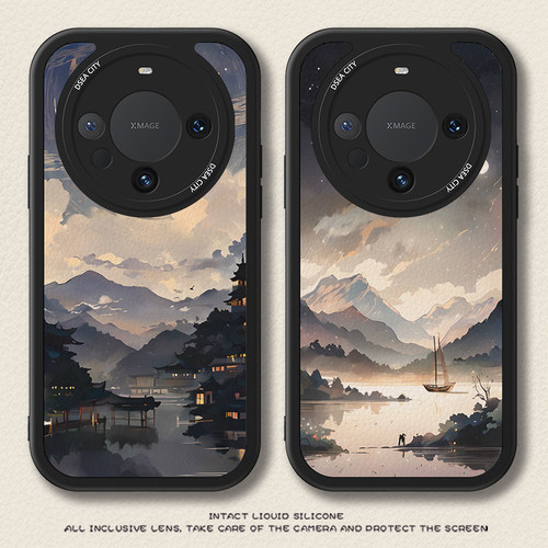 山水画适用华为mate60手机