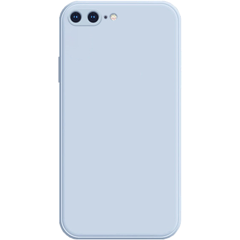 适用于苹果8plus手机壳iPhone7新款烟灰蓝苹果7plus液态硅胶全包防摔直边简约纯色软壳男女情侣款磨砂保护套