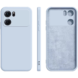 适用于oppok10手机壳OPPOk10Pro液态硅胶k10x防摔K10活力版2023年新款烟蓝灰直边魔方简约纯色软壳磨砂保护套