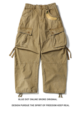 日系秋冬青年cityboy街头潮流个性印花迷彩工装裤男宽松潮牌裤子