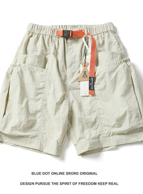 25SS日系复古机能尼龙速干 多口袋钓鱼宽松工装短裤男多巴胺裤子