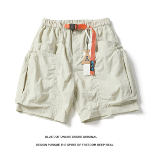 25SS日系复古机能尼龙速干 多口袋钓鱼宽松工装短裤男多巴胺裤子
