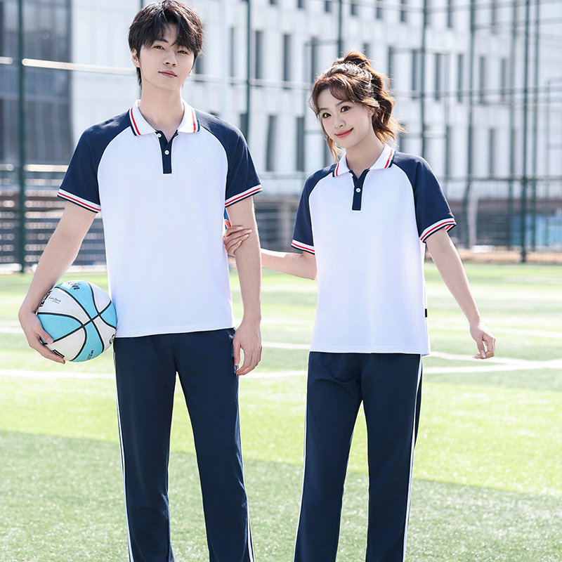 夏季中学生纯棉T恤校服套装