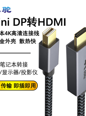 电驼Mini DP转HDMI线4K60hz高清转接线适用苹果ＭacBook笔记本电脑转HDMI接口显示器投影机DP转连接线迷你