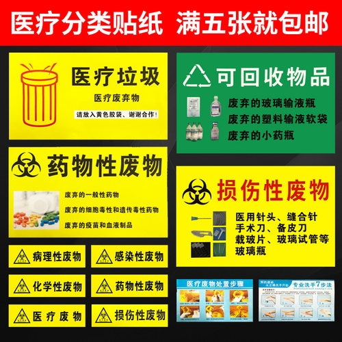 垃圾桶分类贴纸医疗废物