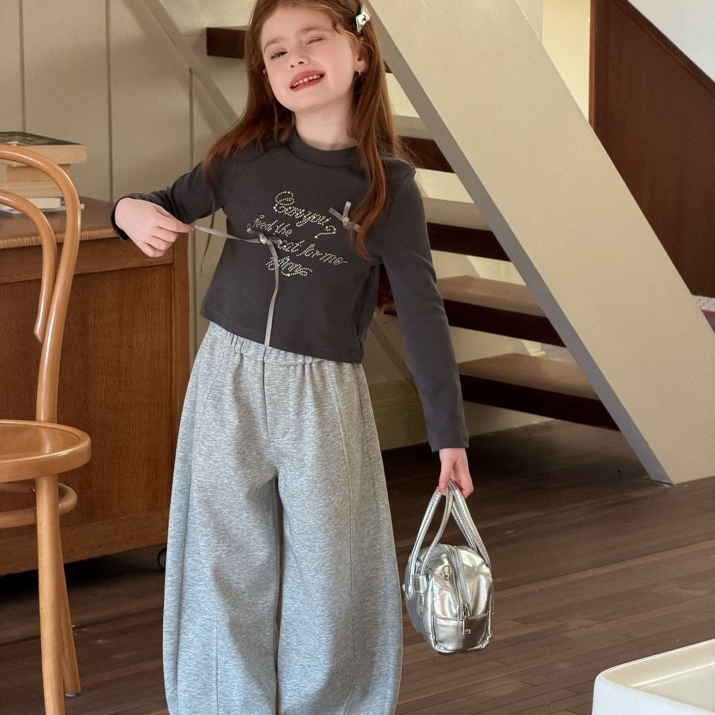 女童针织弯刀裤2026年春季新款阔腿裤春秋宽松慵懒风韩版洋气,童装/婴儿装/亲子装,裤子,淘宝优惠券,粉丝福利购,淘宝优惠卷