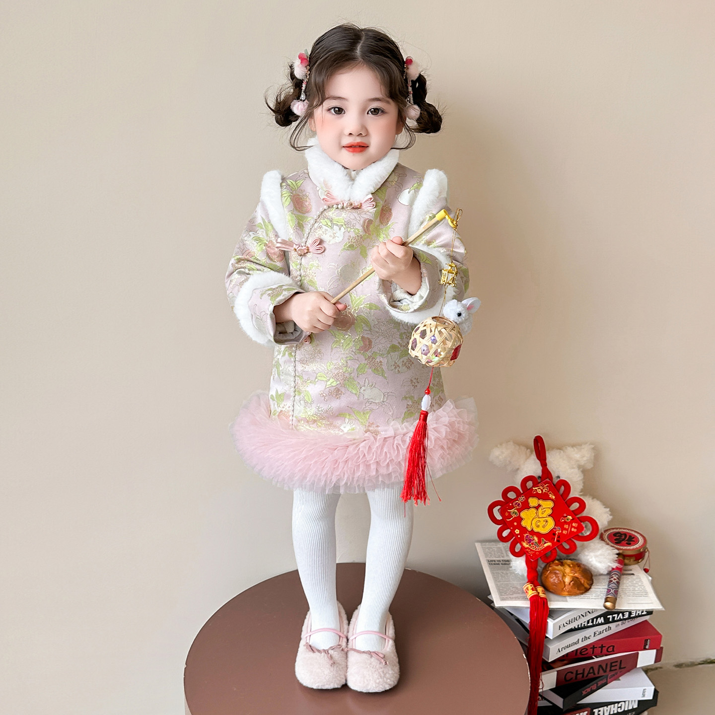 汉服女童2025新款冬装儿童古风古装国风日常可穿新中式旗袍裙冬