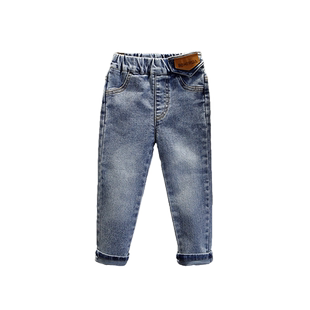 女童春秋款牛仔裤儿童时髦百搭铅笔裤女孩洋气弹力小脚裤休闲长裤