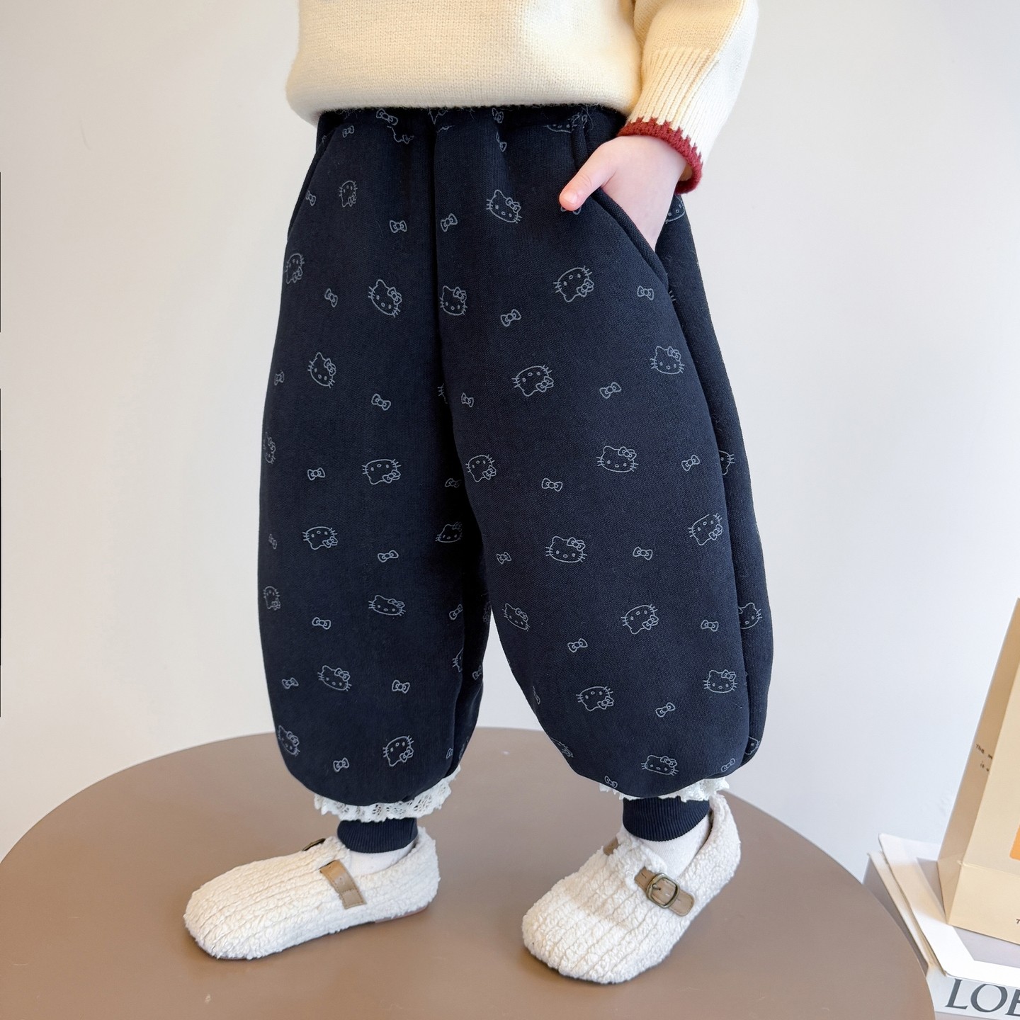 女童满印兔子加绒卫裤秋冬2025新款女宝宝加厚一体绒仿牛仔休闲裤,童装/婴儿装/亲子装,裤子,淘宝优惠券,粉丝福利购,淘宝优惠卷