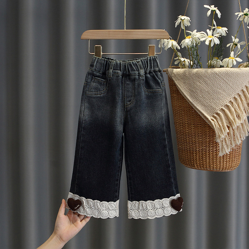 女童裤子秋冬2024新款女孩宝宝韩版秋季直筒休闲裤儿童牛仔阔腿裤,童装/婴儿装/亲子装,裤子,淘宝优惠券,粉丝福利购,淘宝优惠卷