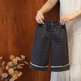 宝宝时髦休闲长裤 女童加绒格子裤 儿童一体绒直筒裤 新款 2025秋冬装