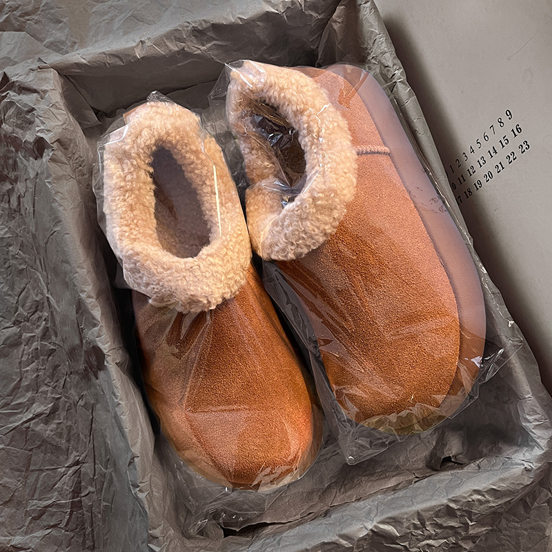 卷毛小土豆雪地靴男女款毛毛勃肯鞋男女冬季加绒加厚抗寒保暖棉鞋