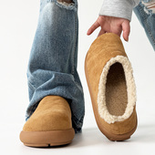 一脚蹬毛毛鞋 小土豆加绒勃肯雪地靴包头拖鞋 新款 穆勒鞋 男女款 冬季