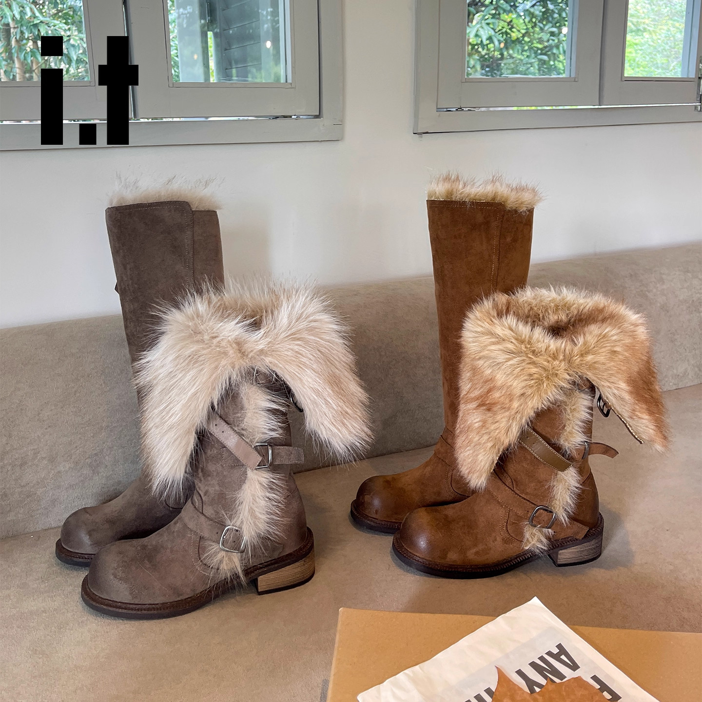 俄式冬季加绒乌托邦雪地靴搭扣2025新款羊皮毛一体抗寒保暖棉靴女,女鞋,时尚雪地靴,淘宝优惠券,粉丝福利购,淘宝优惠卷